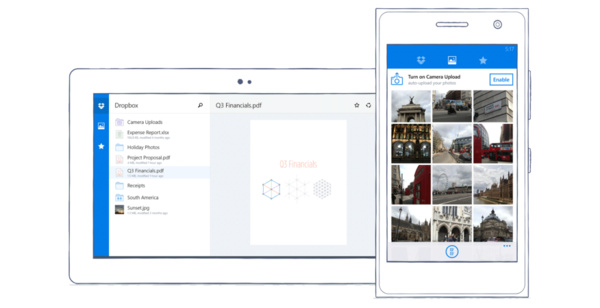 Dropbox released for Windows Phones, tablets