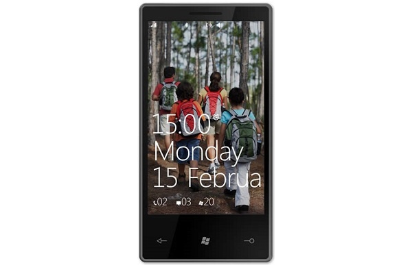 Windows Phone 7 Series alustavasti 800x480-nytille