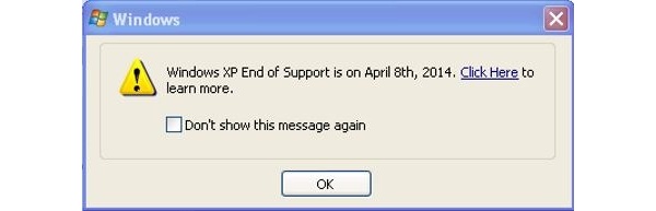 Microsoft to use pop-ups to warn Windows XP users of pending end of support for the OS, makes migration software free