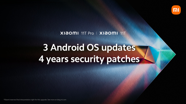 Xiaomi promises 3 major Android updates for Xiaomi 11T and 11T Pro