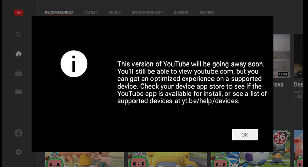 YouTube's TV portal shutting down