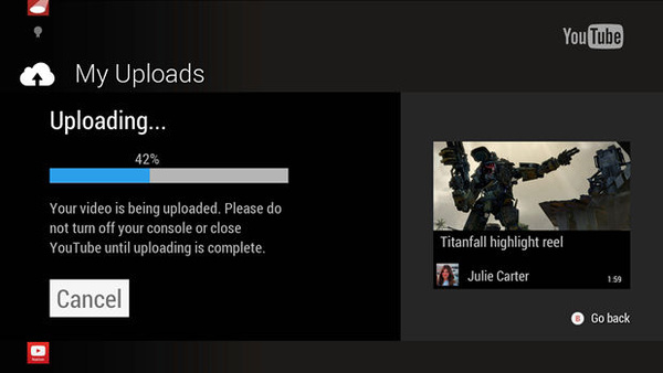 Upload Xbox One gamplay footage to YouTube directly