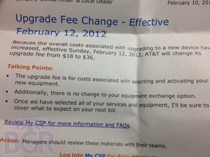 AT&T doubling their upgrade fees