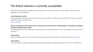 Major technical outage cripples Finland's social security agency Kela � Cyberattack ruled out for now