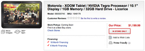 Best Buy removes Motorola Xoom pre-order page showing insanely pricey tablet