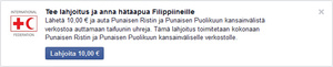 Facebook tukee Punaisen Ristin hätäapua Filippiineille
