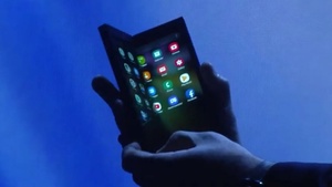 Samsung showcases a foldable phone on stage