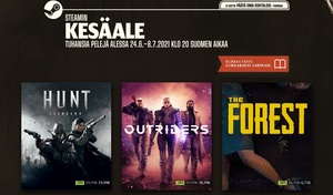 Steamin perinteinen kesäale taas käynnissä - alet jatkuvat 8.7. asti