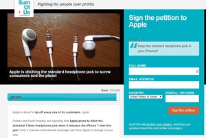 Over 220,000 people petition for Apple to keep the headphone jack for the iPhone 7