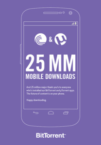 BitTorrent mobile users hit 25 million