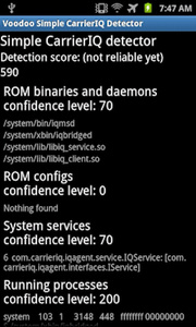 Android app checks for Carrier IQ software