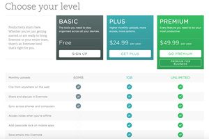 Evernote introduces updated price tiers for note taking service