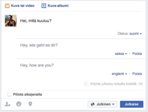 Facebook esitteli monikieliset julkaisut, näin saat ominaisuuden päälle