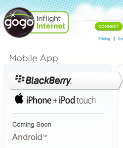 Gogo Inflight releases iOS, Blackberry apps, Android coming soon