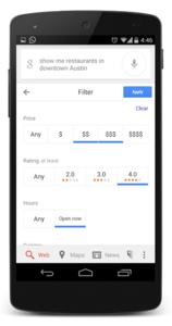 Google's hotel and restaurant search integrated to Android