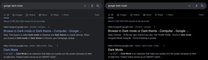 Google testing new dark mode: yellow links, actual black background