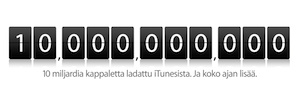 ITunes saavutti 10 miljardin latauksen rajapyykin