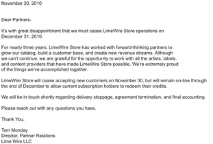 LimeWire scraps plans for legal music downloads