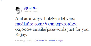 LulzSec releases 62,000 email, password combos