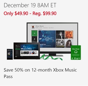 And on the 12th day of Christmas, Microsoft slashed the price of Xbox Music in half