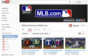 MLB now to stream archived and live games, clips via YouTube