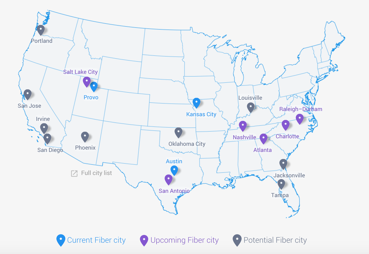 Google Fiber. Луисвилль Чикаго на карте. Phoenix Atlanta.