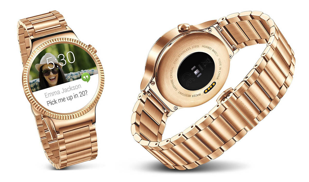 gold android watch