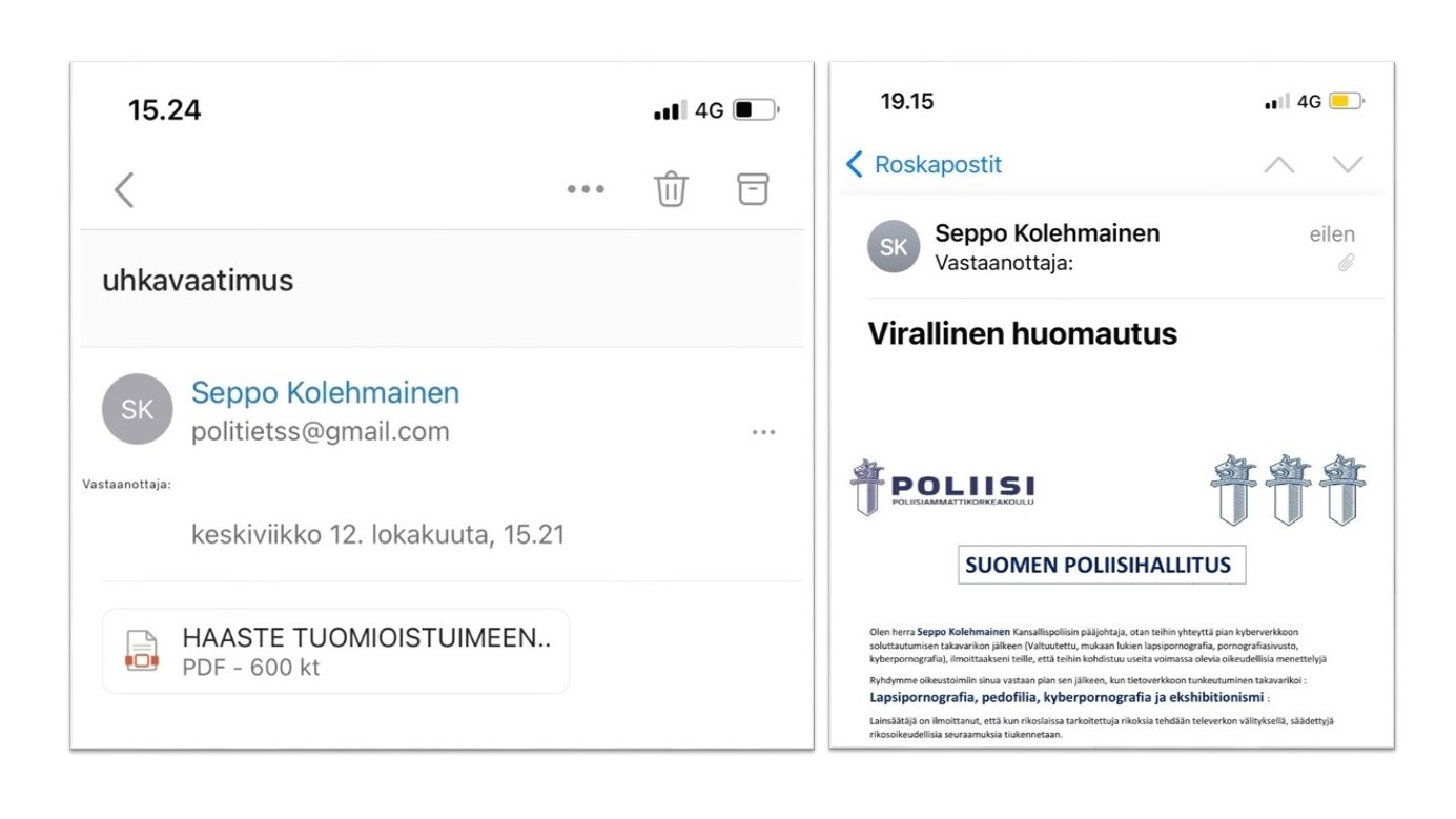 Poliisi varoittaa poliisipäällikön nimissä lähetetyistä huijausviesteistä -  AfterDawn