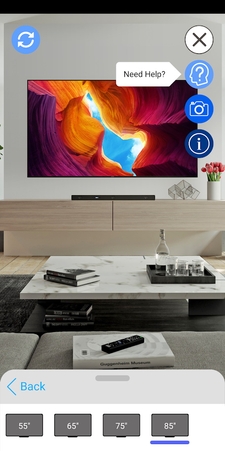 Sony AR app shows if a TV will fit in your living room ...