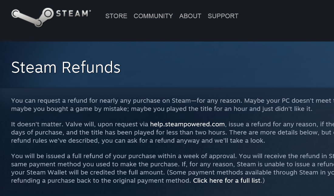 steam refund