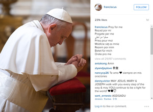 The Pope is now on Instagram
