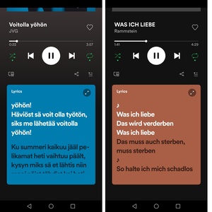 Spotifyn synkronoidut lyriikat saapuivat kaikille käyttäjille