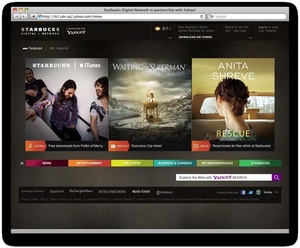 Starbucks, Yahoo team up for in-store digital content