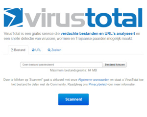 VirusTotal als extra controle van verdachte bestanden en url's