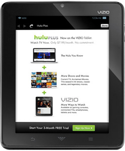 Vizio giving away 3 months of free Hulu Plus with their tablet