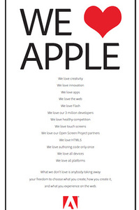 New Adobe ads claim "We <3 Apple"